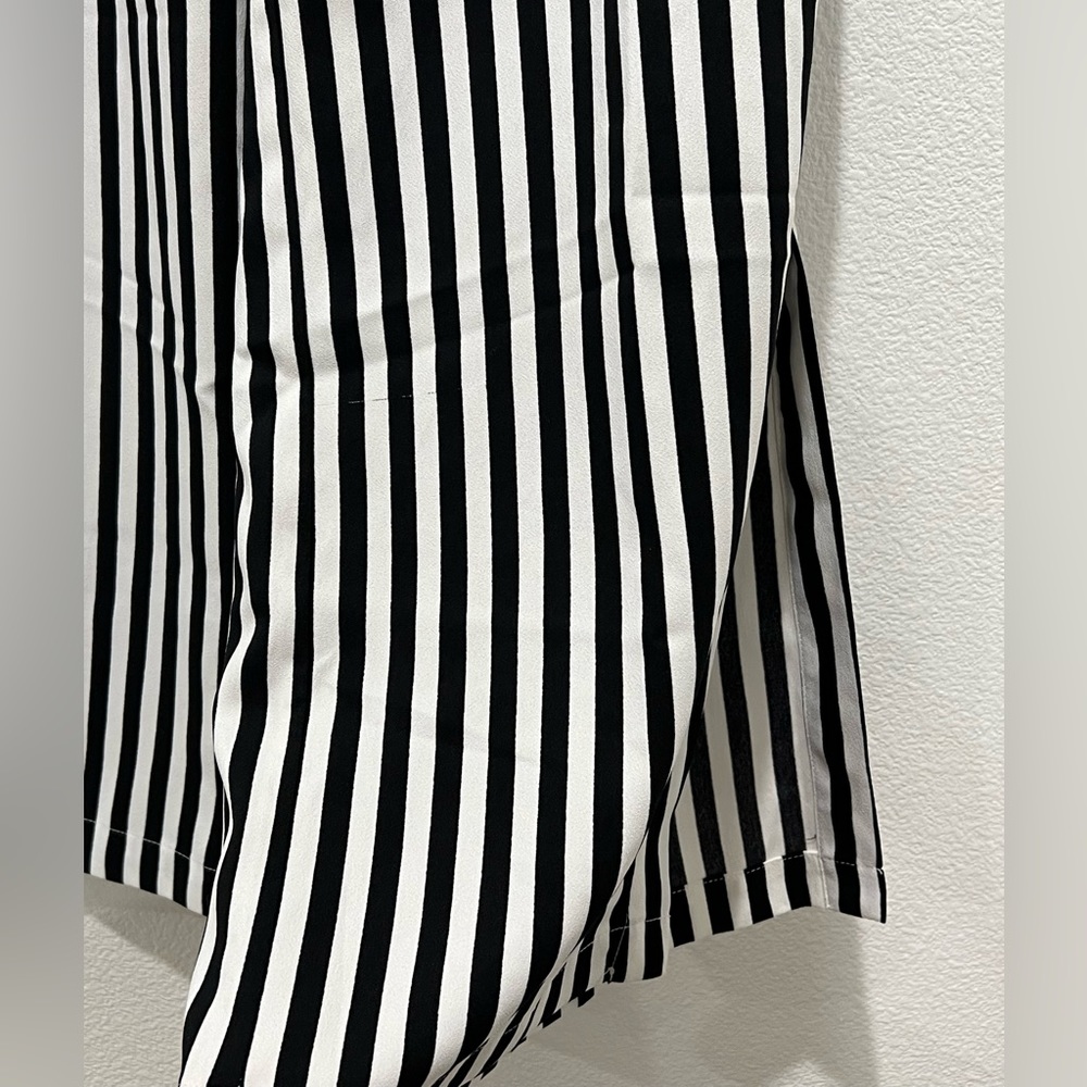 Who What Wear Black Striped Pants Ankle Slits - Picture 4 of 5